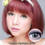 COLORED CONTACTS AVENUE HIGHLIGHT GREEN - Lens Beauty Queen
