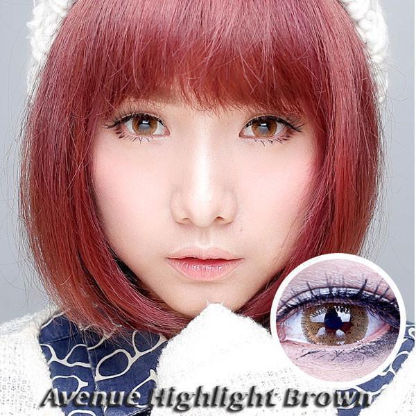 COLORED CONTACTS AVENUE HIGHLIGHT BROWN - Lens Beauty Queen