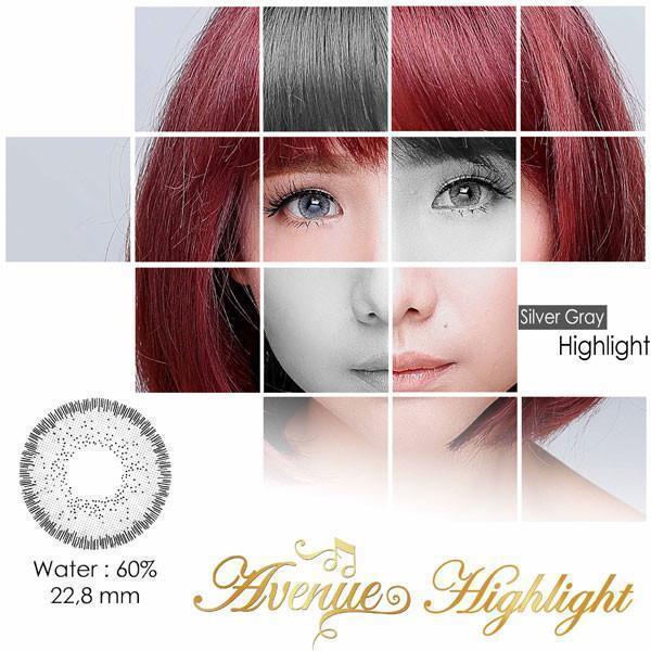 COLORED CONTACTS AVENUE HIGHLIGHT GRAY - Lens Beauty Queen