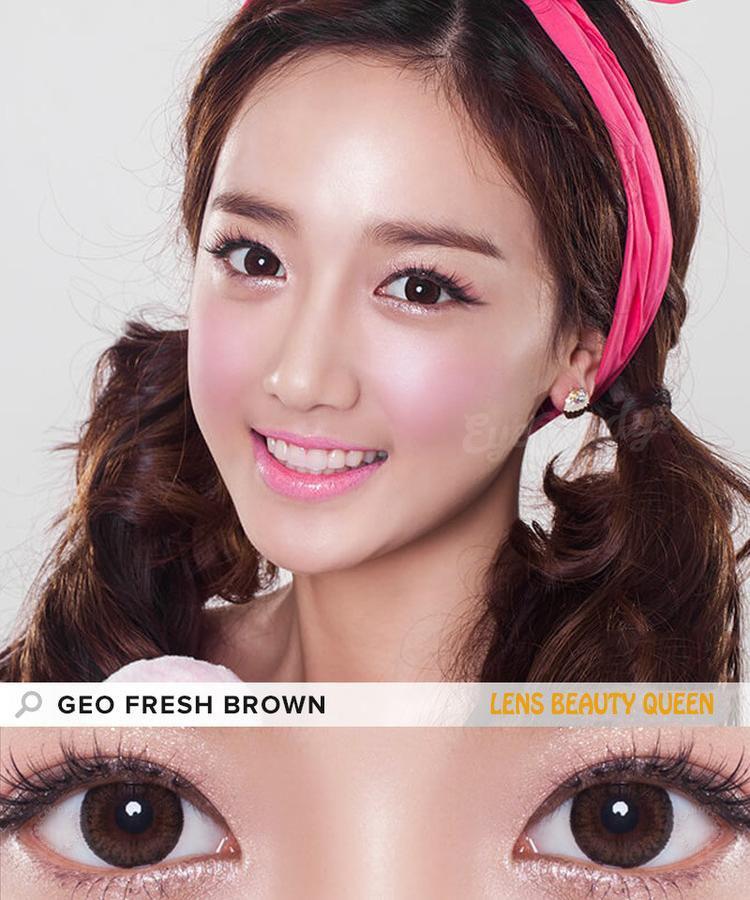 BROWN CONTACTS - COLORED CONTACTS GEO FRESH BROWN - Lens Beauty Queen