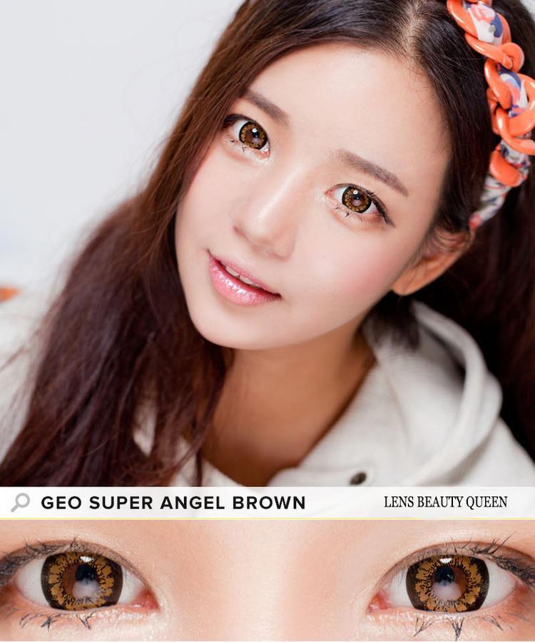 BROWN CONTACTS - COLORED CONTACTS GEO SUPER ANGEL BROWN - Lens Beauty Queen
