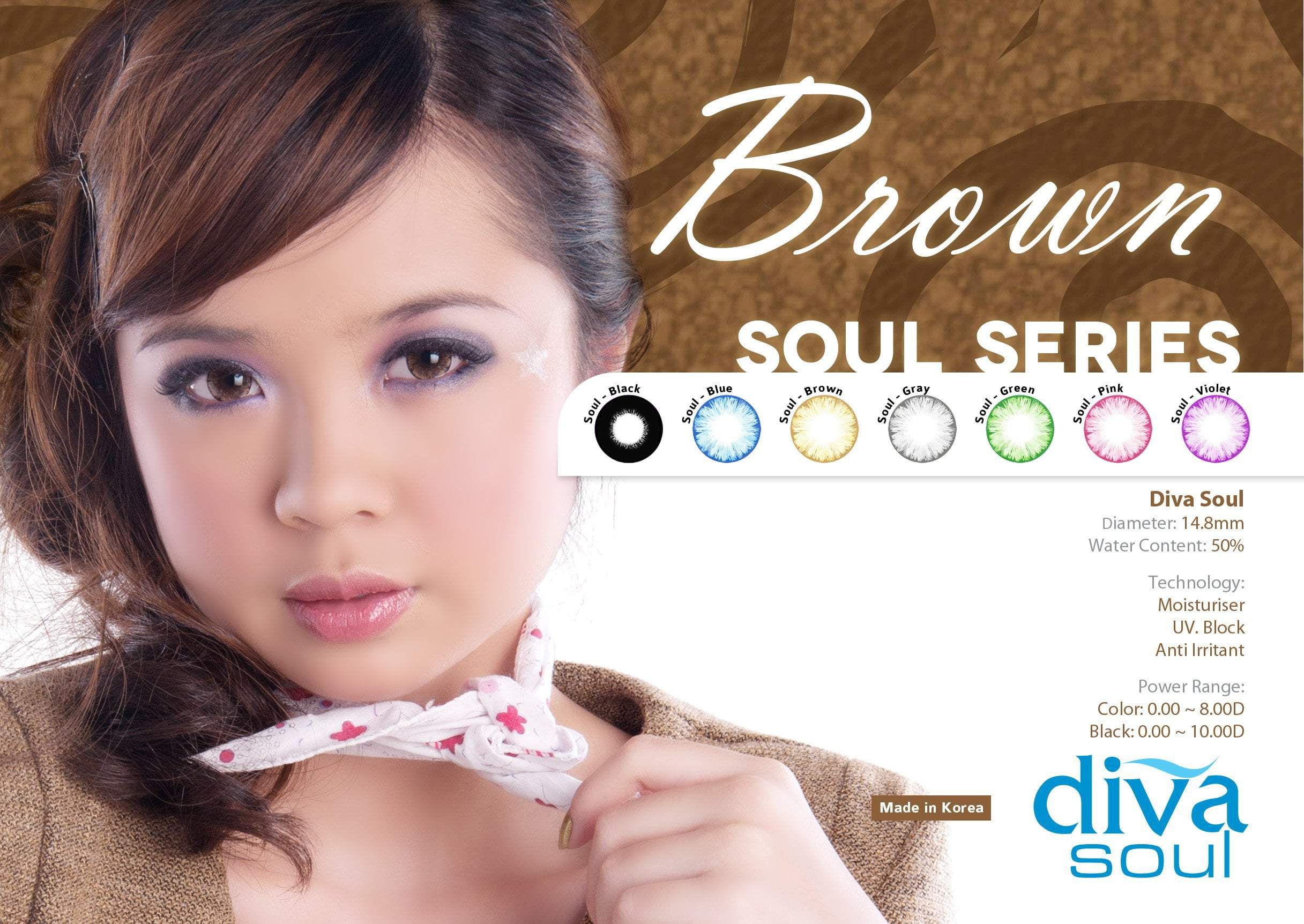 COLORED CONTACTS DIVA SOUL BROWN - Lens Beauty Queen