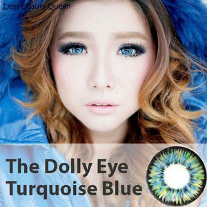 COLORED CONTACTS DOLLY EYE TURQUOISE BLUE - Lens Beauty Queen