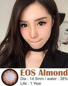 COLORED CONTACTS EOS ALMOND BROWN - Lens Beauty Queen