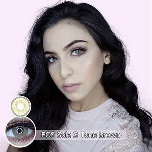 COLORED CONTACTS EOS SOLE 3TONE BROWN - Lens Beauty Queen