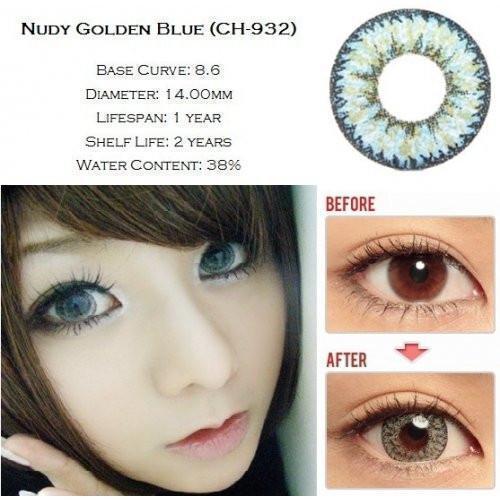 COLORED CONTACTS GEO NUDY GOLDEN BLUE - Lens Beauty Queen