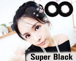 COLORED CONTACTS PRETTY SUPER BLACK - Lens Beauty Queen