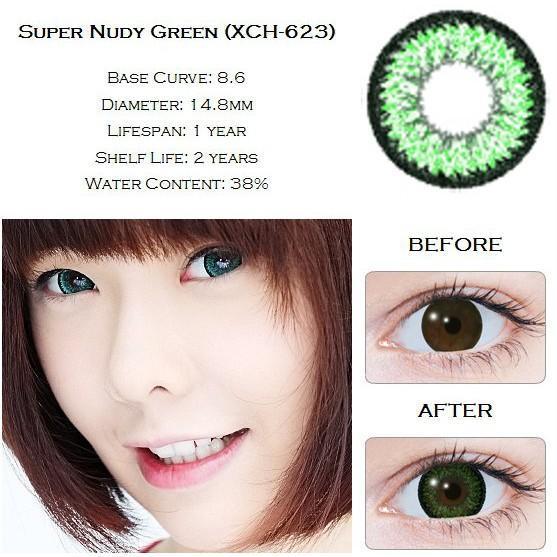 GREEN CONTACTS - GEO SUPER NUDY GREEN - Lens Beauty Queen