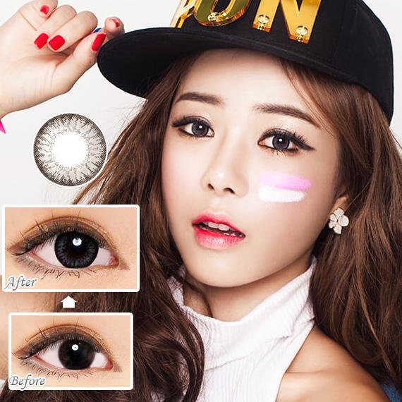 GREY CONTACTS - COLORED CONTACTS GEO FRESH GRAY - Lens Beauty Queen